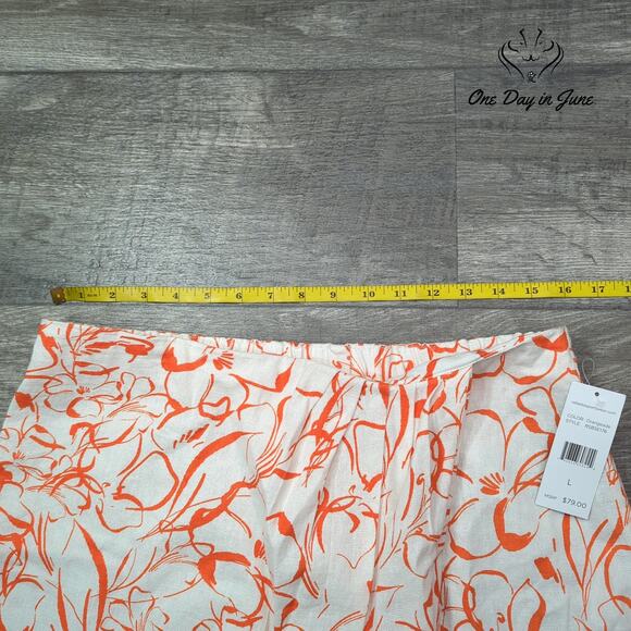 Rafaella Pull ON Linen Skirt Size L - Picture 3 of 5